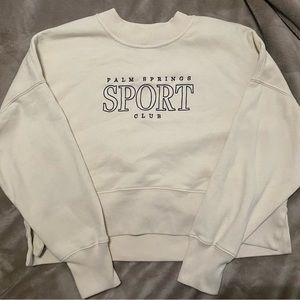 Abercrombie & Fitch Soft Cropped Sweatshirt with Embroidery